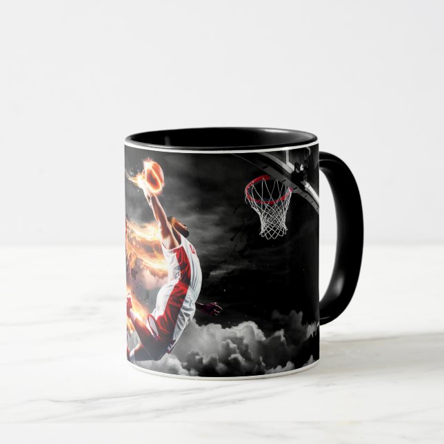 Taza Jugador de básquetbol con porra de fuego #5 (Anverso derecho)