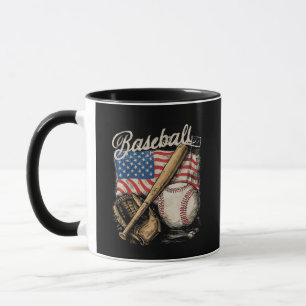 Taza Jugador de béisbol de la bandera americana Bate Fa