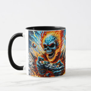 Taza Jugador de Cráneo en Llamas