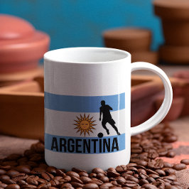 Taza Jugador de fútbol de bandera argentina usa el punt