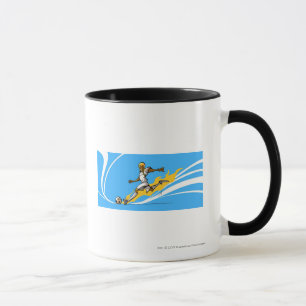 Taza Jugador de fútbol que golpea un balón de fútbol