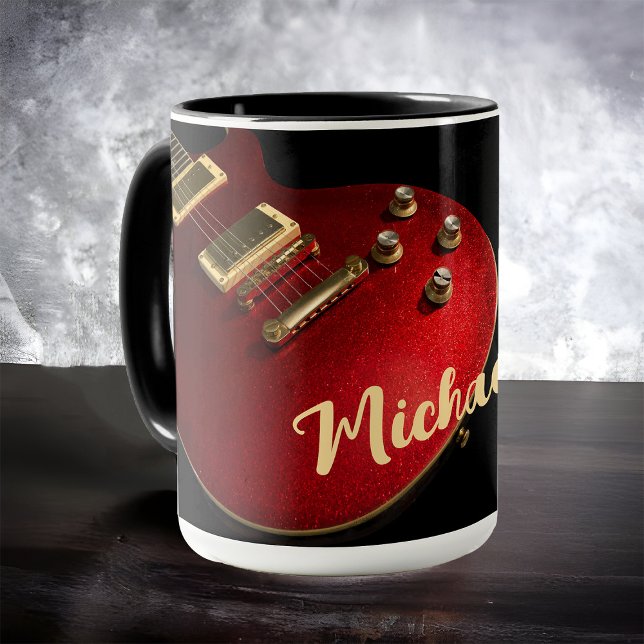 Taza Jugador de guitarra eléctrica Rock nombre música R (Subido por el creador)