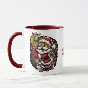Taza Jugador de pelota de futbol Santa Navidades
