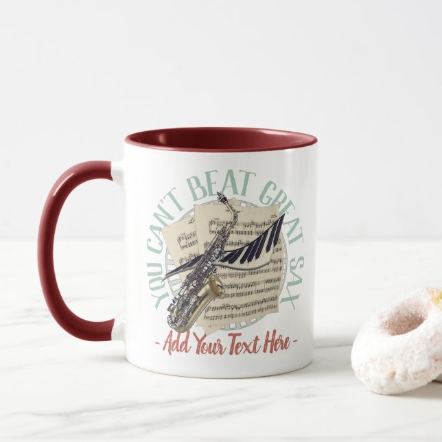 Taza Jugador de saxofón divertido (Con donut)