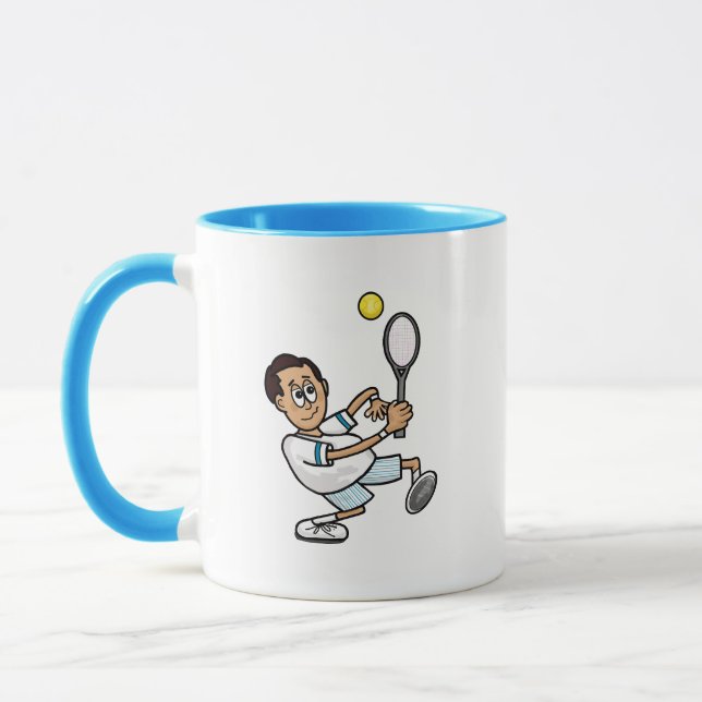 Taza Jugador de tenis masculino de pelo marrón medio (Izquierda)