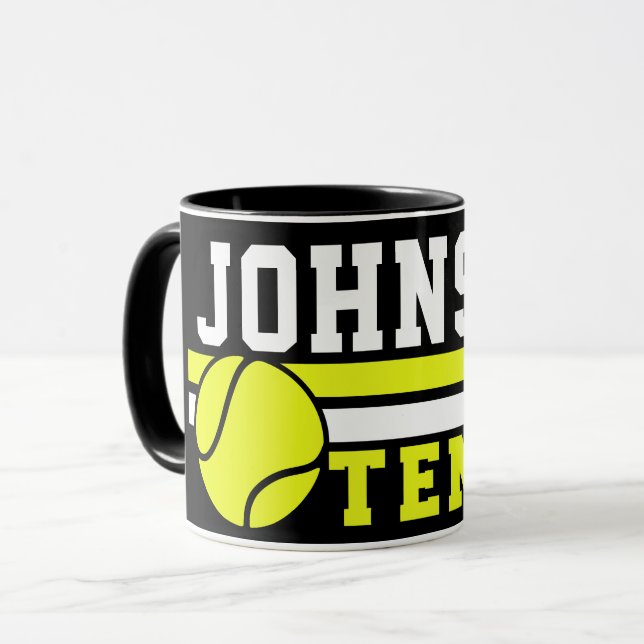 Taza Jugador de tenis NOMBRE Ball Game Court Personaliz (Anverso izquierdo)