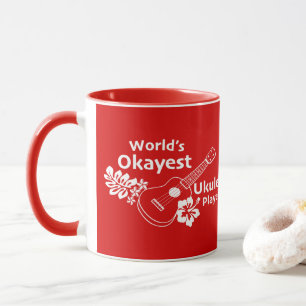 Taza Jugador de Ukelele del Okayest del mundo - rojo