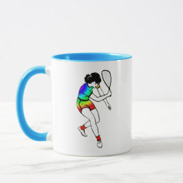 Taza Jugadora de Racquetball retro de dos caras