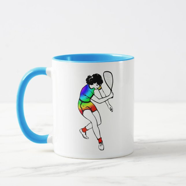 Taza Jugadora de Racquetball retro de dos caras (Izquierda)
