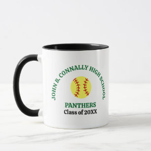 Taza Jugadora de Softbol de Escuela Secundaria Verde Pe