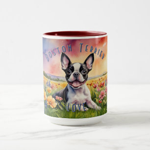 Taza Jugadoras colisiones de Boston terrier, luz para e
