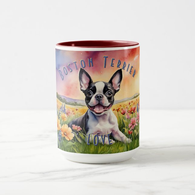Taza Jugadoras colisiones de Boston terrier, luz para e (Centro)