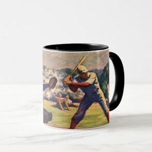 Taza Jugadores de béisbol vintage en un juego