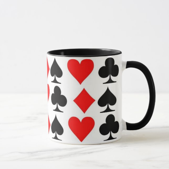 Taza Jugadores de cartas (Clubs Corazones Spades Diamon (Derecha)