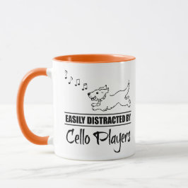 Taza Jugadores de Cello distraen fácilmente al perro qu