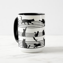 Jugando a los gatos Piano Notas Fiesta Coffee Mug