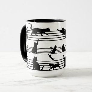 Taza Jugando a los gatos Piano Notas Fiesta Coffee Mug