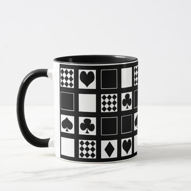 Taza Jugar a las cartas de juego palas corazones cruza  (Izquierda)