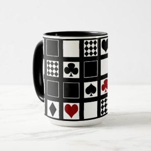 Taza Jugar a las cartas de juego palas corazones cruza