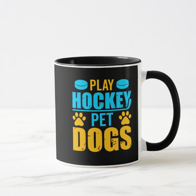Taza Jugar a los perros Mascotas de hockey (Derecha)