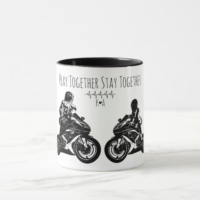 Taza Jugar juntos... motocicleta personalizada (Centro)