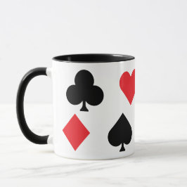 Taza Jugar tarjetas se adapta a los símbolos en rojo y 