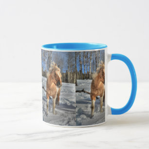 Taza Jugoso caballo de Palomino Pinto y Nieve