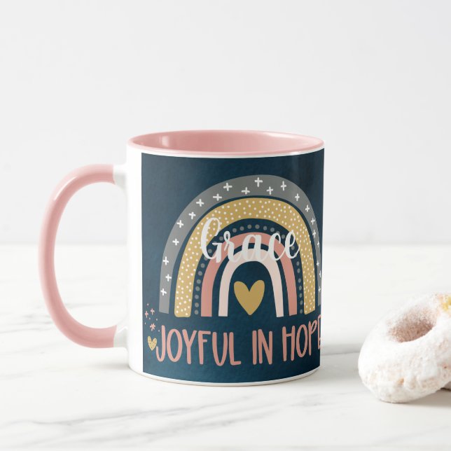 Taza Jugoso Personalizado En Esperanza El Arcoiris Cris (Con donut)