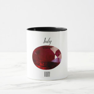 Taza Julio Birthstone Ruby Gemstone Art
