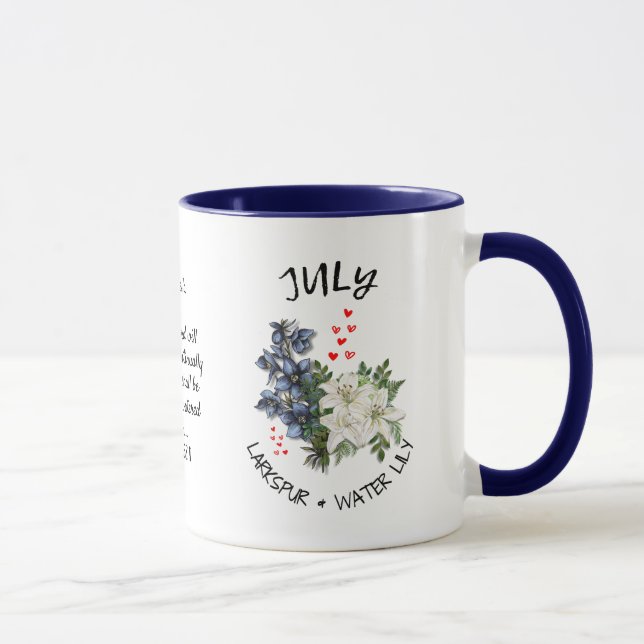 Taza JULY Nacimiento Mes Flor Nombre personalizado cris (Derecha)