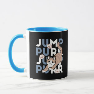Taza Jump Purr Jump: Playful Cat Design con arte divert
