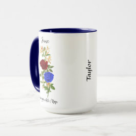 Taza June Birth Flower Honeysuckle y Rosa