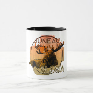 Taza Juneau Alaska naranja moose mug
