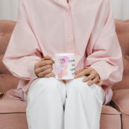 Taza Junio Rosa de Flor de Nacimiento Arte de Línea Púr