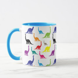Taza Jurásico del patrón de dinosaurio colorido de Pers