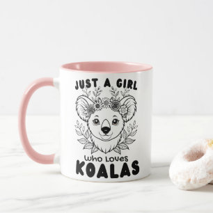 Taza Just a Girl who Loves Koalas