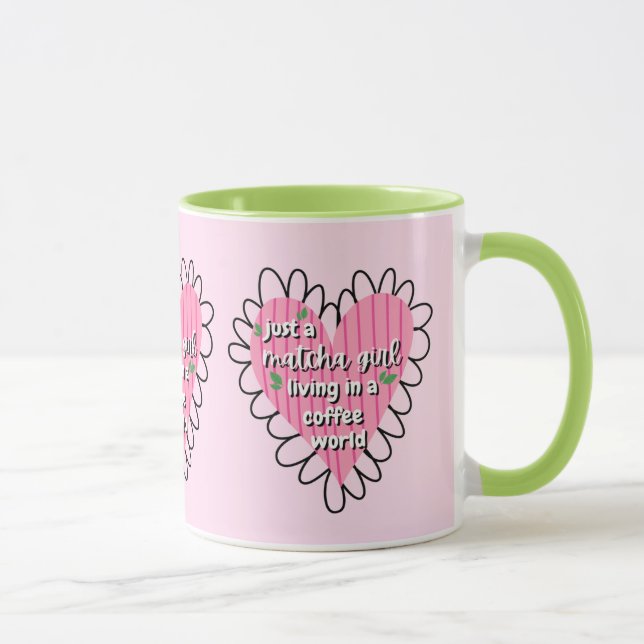 Taza Just a Matcha Girl Heart Aesthetic – Pink Cute  (Derecha)