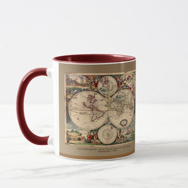 Taza Justus Danckerts Old World Map Mug (Izquierda)