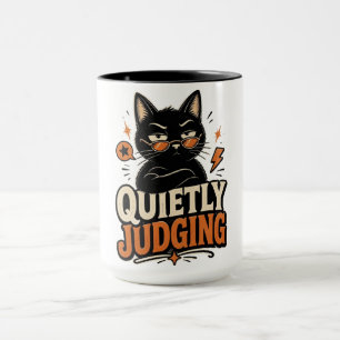 Taza Juzgando silenciosamente al gato negro – Gato dive