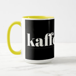 Taza Kaffesugen Mug negro y amarillo