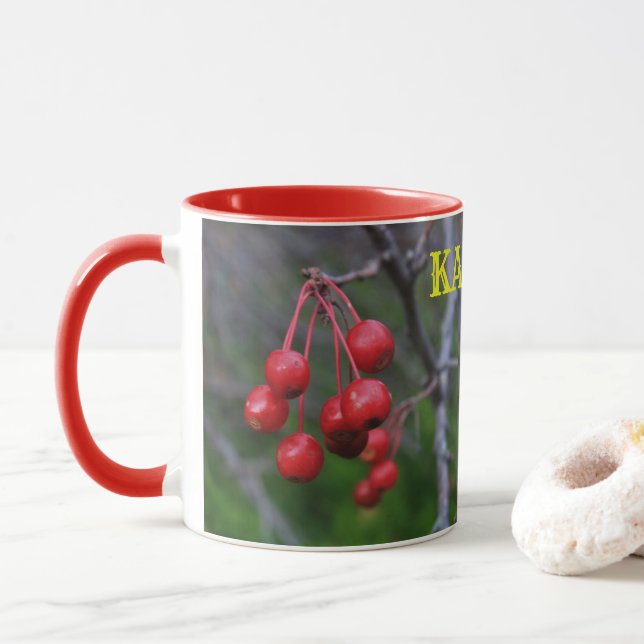 Taza Kansas Red Berries Coffee Mug (Con donut)