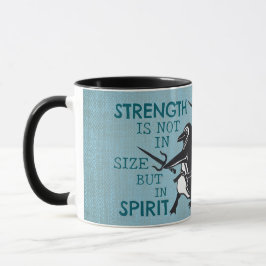 Taza Karate Penguin Holding Sai Blue Motivational