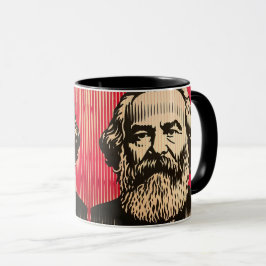 Taza Karl Marx en BAUHAUS estilo de ilusión óptica