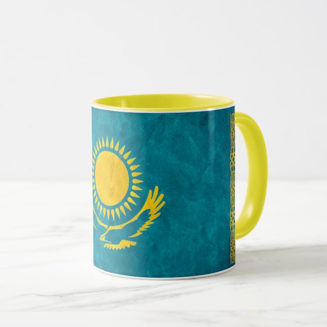 Taza " Kasachstan: 1992/heute - Flaggen Design KAFFEE (Anverso derecho)