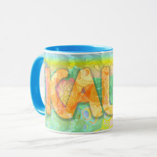 Taza Kaur - 2 florales - azul