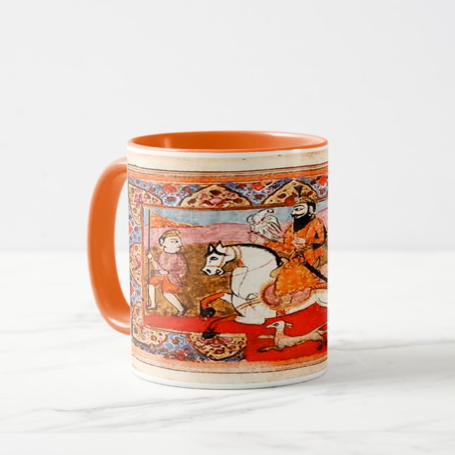 Taza Kaur - arte histórico sikh #4 - naranja (Anverso izquierdo)