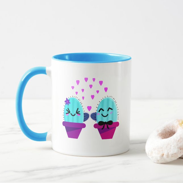 Taza kawaii cactus love (Con donut)
