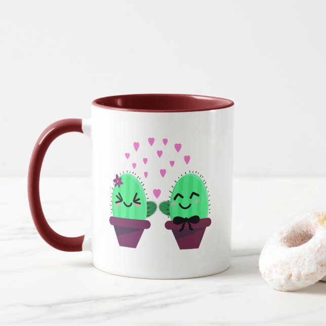 Taza kawaii cactus love (Con donut)