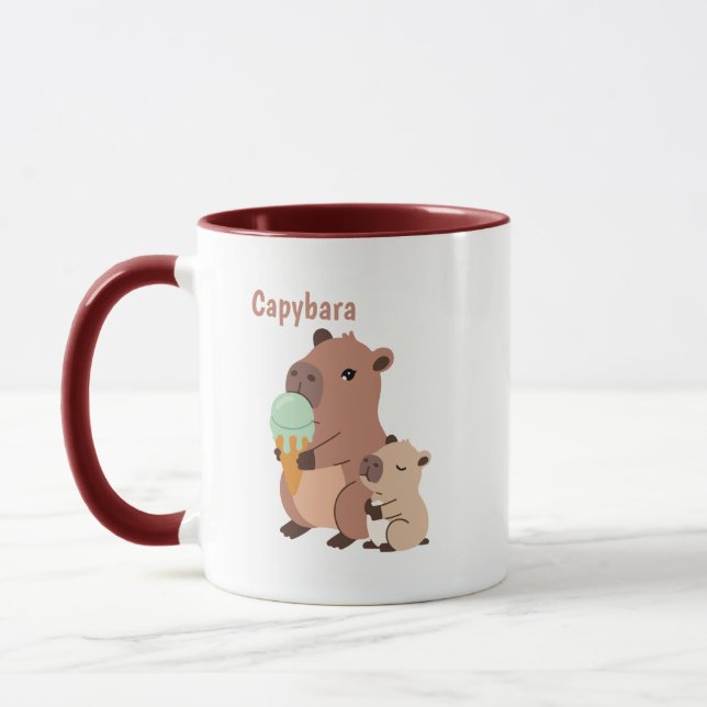 Taza Kawaii Capybara Coffee Cup, Funny Animal Gift, Aes (Izquierda)