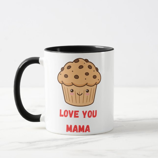 Taza Kawaii Cupcake "Love You Mama" Coffee Mug (Izquierda)